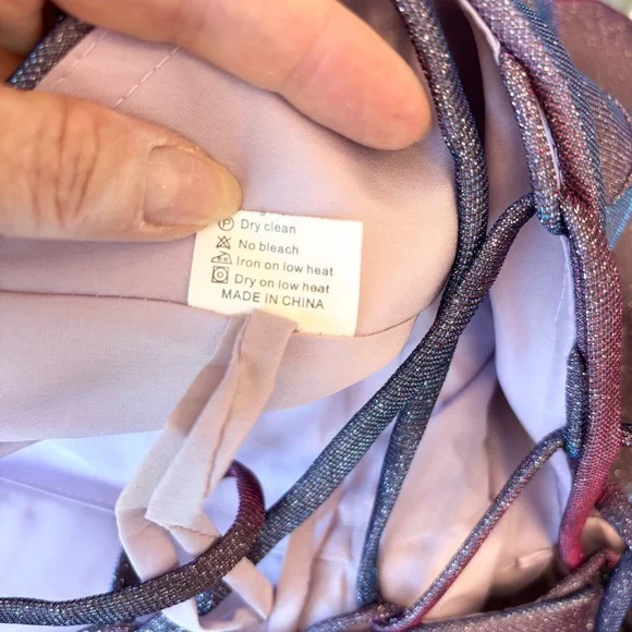 NEW Purple Iridescent Long Prom Dress NWOT Size XL/16 - Picture 11 of 14